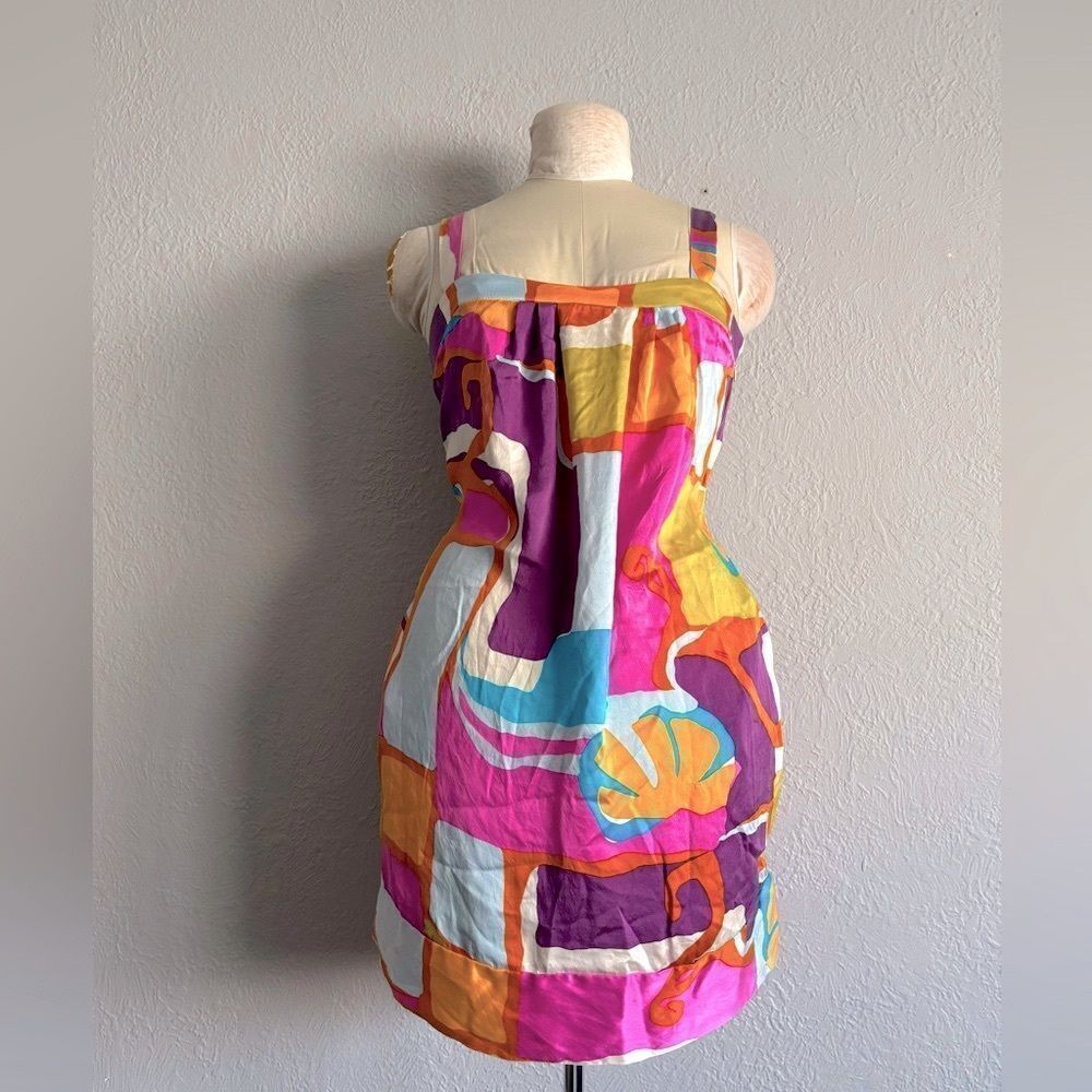 Alice & Trixie 100% Silk Geometric psychedelic Dress Size M